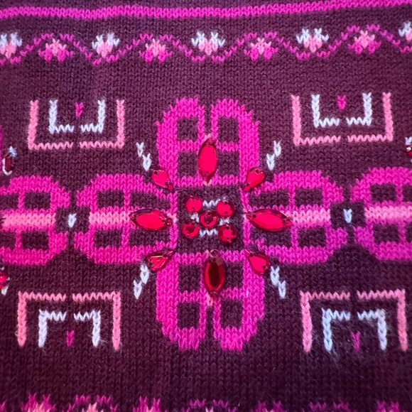 Talbots Crewneck Sweater Fair Isle Jeweled Lambswool Blend Size PXL Petite - Picture 5 of 7